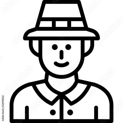 pilgrim man line icon