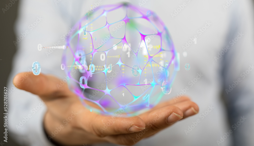 Neural network concept. Connected cells with links. Neural network concept. Connected cells with links.