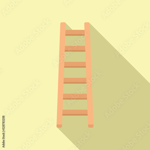 Painter ladder icon flat vector. Wood construction. Portable tool