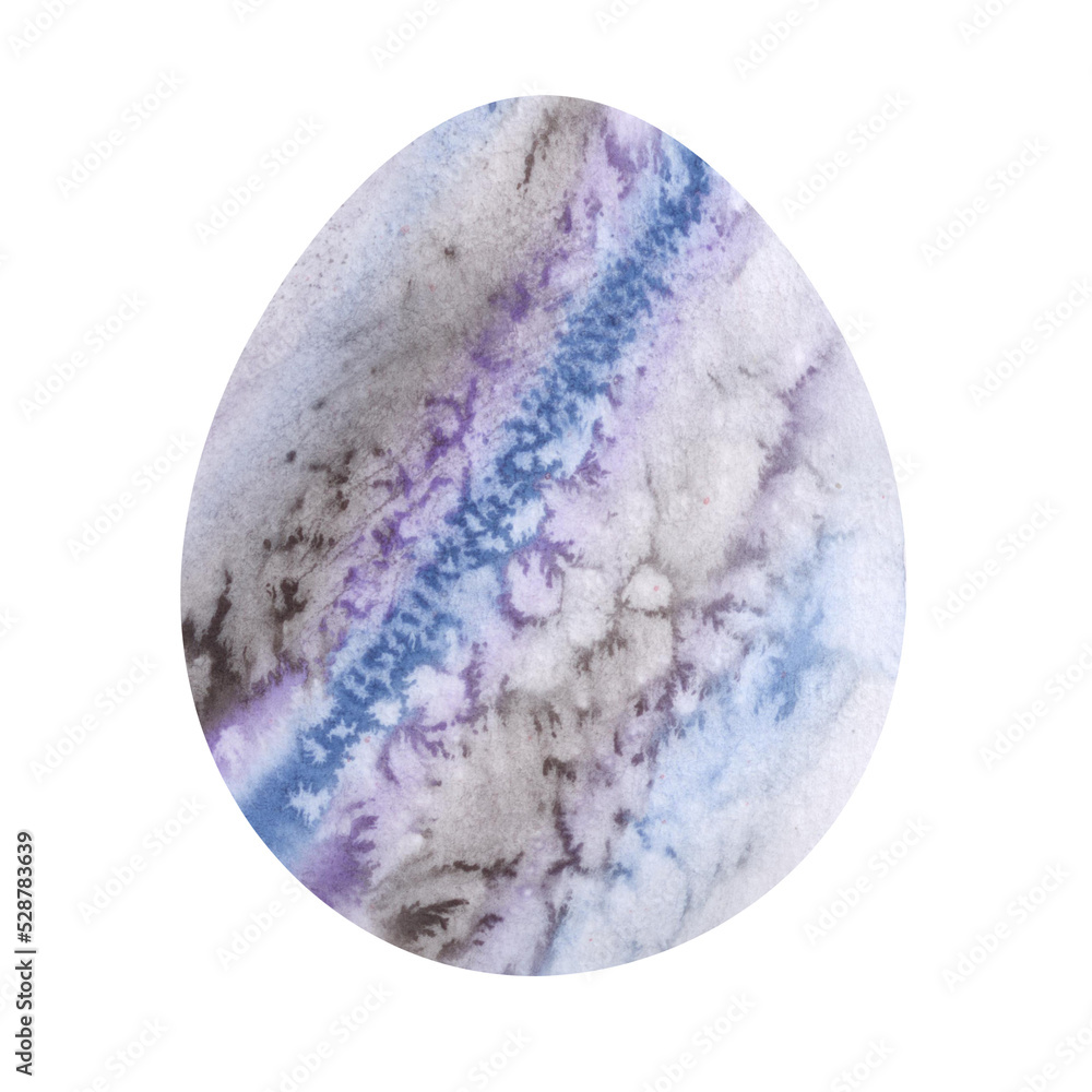 Easter egg with an abstract pattern. Watercolor drawing Easter egg with an abstract pattern. Watercolor drawing