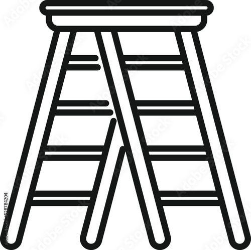 Construction ladder icon outline vector. Wooden step. Metal stair