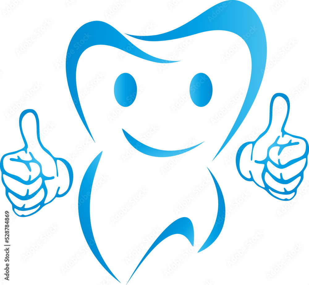 Zahn mit Lächeln und Händen, Logo, Zahn, Icon Zahn mit Lächeln und Händen, Logo, Zahn, Icon
