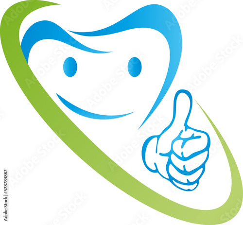 Zahn mit Gesicht, Lächeln, Hand, Logo, Zahn, Icon