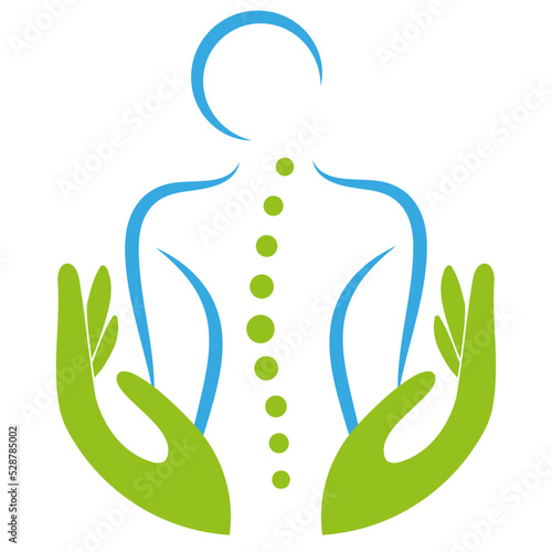 Person und Hände, Orthopädie, Chiropraktiker, Massage, Heilpraktiker, Logo
