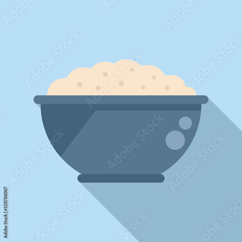 Cooked mash potato icon flat vector. Boiled food. Spoon meal