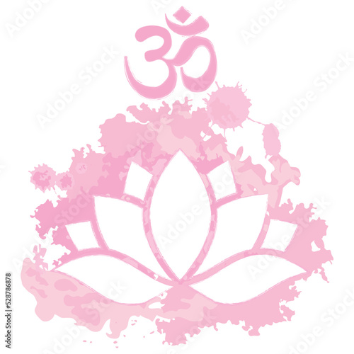 lotus flower with om symbol