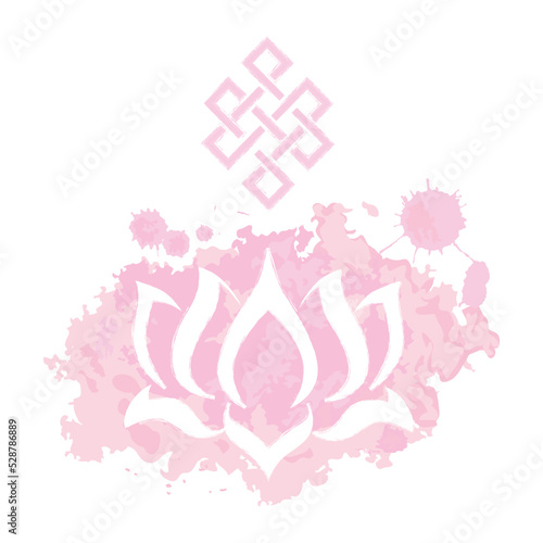 lotus flower with eternal knot