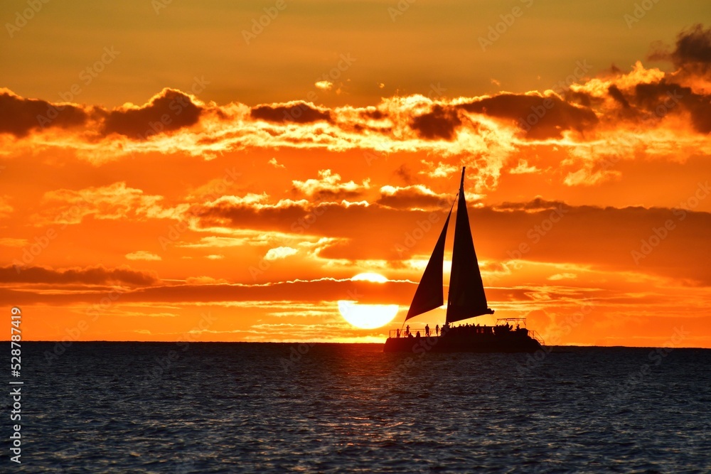 sailboat at sunset