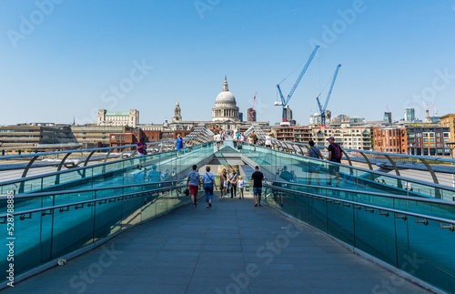View of St. Paul's Cathedral from Millennium Bridge Bankside London