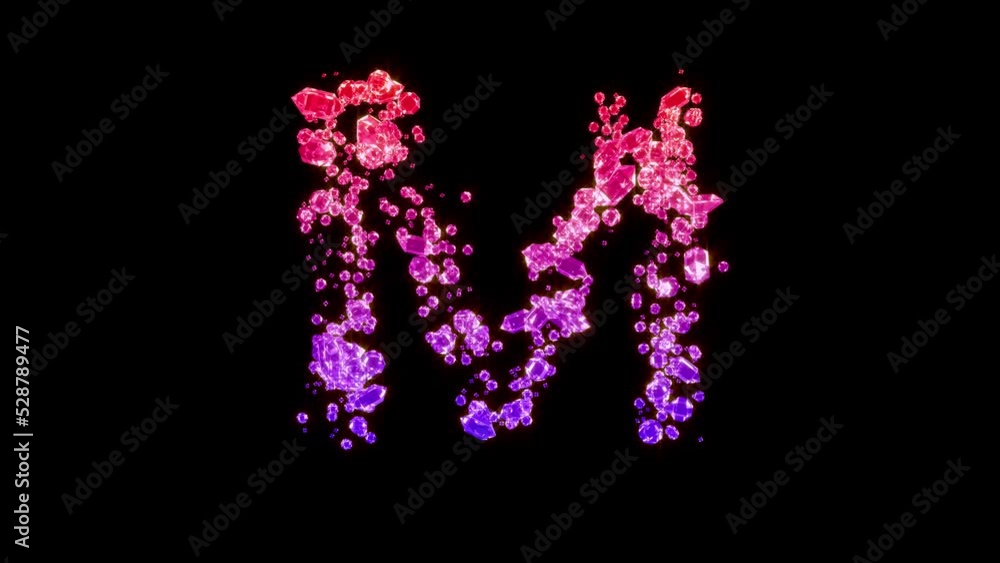 fancy red and purple luxury diamonds alphabet - letter M, isolated - loop video fancy red and purple luxury diamonds alphabet - letter M, isolated - loop video