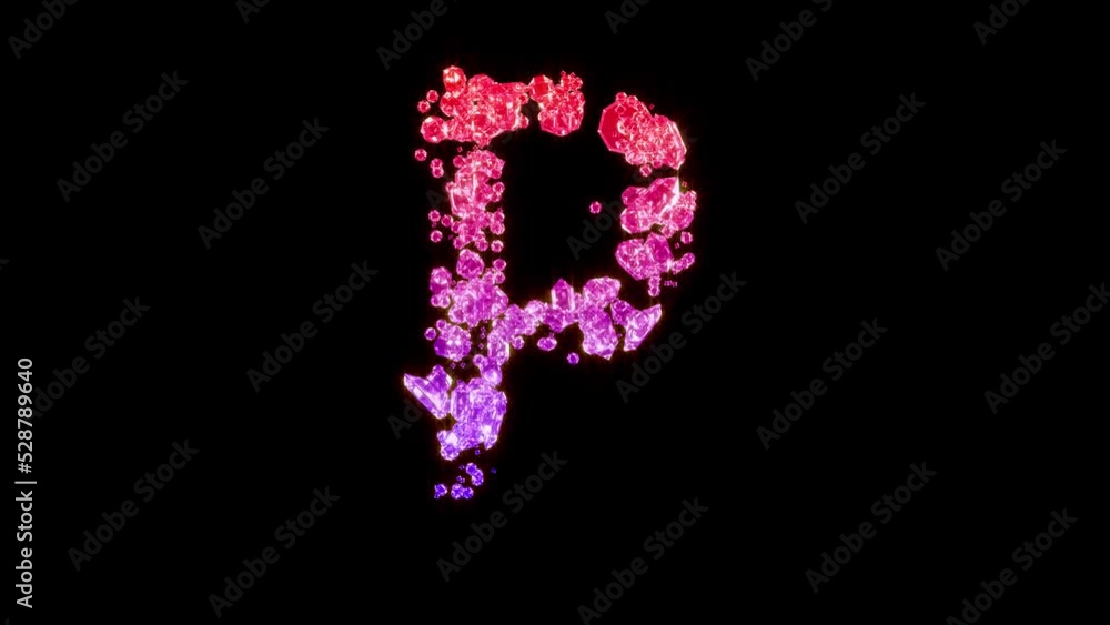 fancy red and pink fashion gems alphabet - letter P, isolated - loop video fancy red and pink fashion gems alphabet - letter P, isolated - loop video