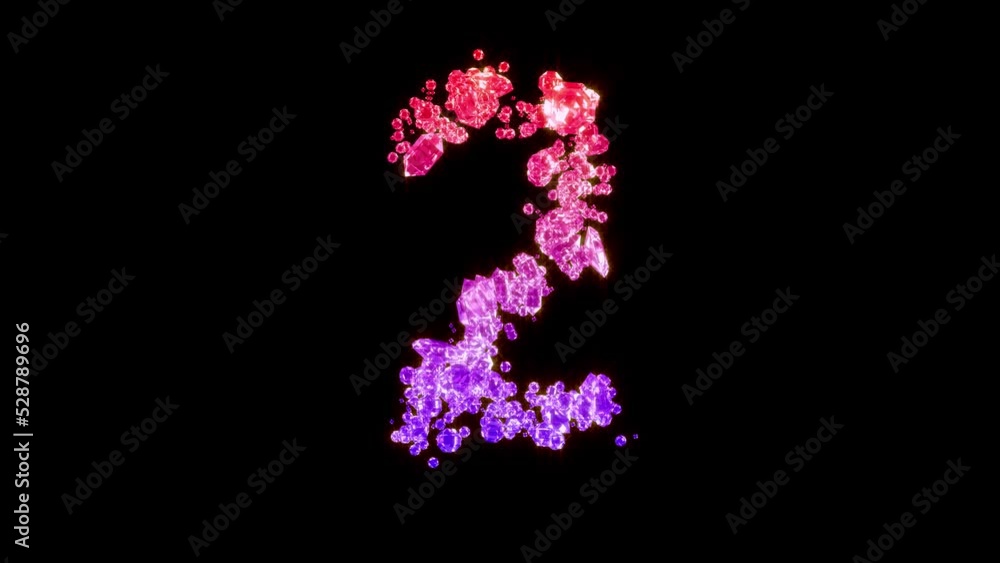 fancy red and rose fashion brilliants font - number 2, isolated - loop video fancy red and rose fashion brilliants font - number 2, isolated - loop video