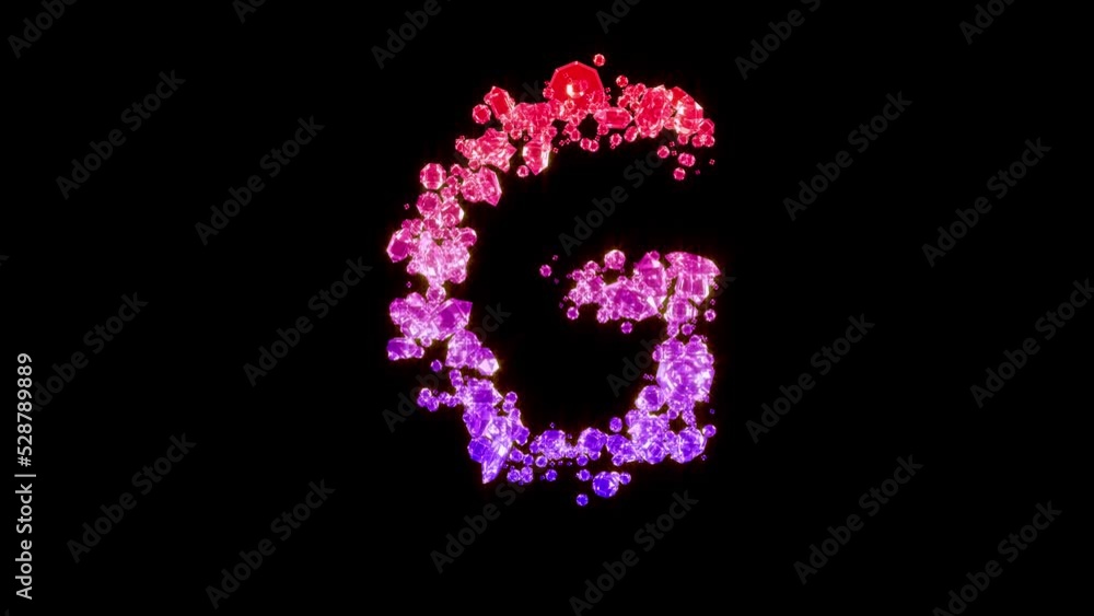 fancy red and purple glamour jewels font - letter G, isolated - loop video fancy red and purple glamour jewels font - letter G, isolated - loop video
