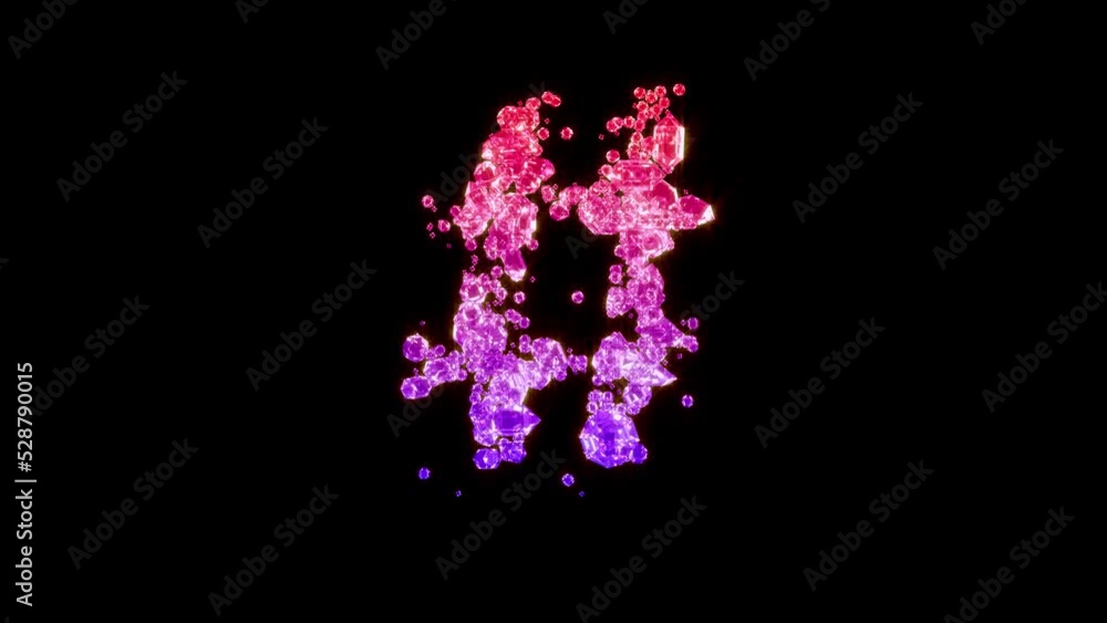 fancy red and purple fashion gems alphabet - number sign, isolated - loop video fancy red and purple fashion gems alphabet - number sign, isolated - loop video