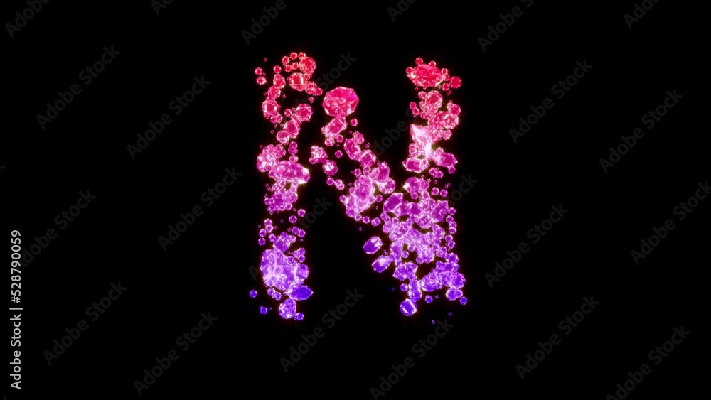 fancy red and pink lux gems font - letter N, isolated - loop video fancy red and pink lux gems font - letter N, isolated - loop video