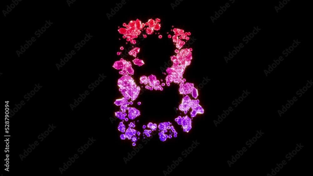fancy red and pink luxury diamonds alphabet - letter B, isolated - loop video fancy red and pink luxury diamonds alphabet - letter B, isolated - loop video