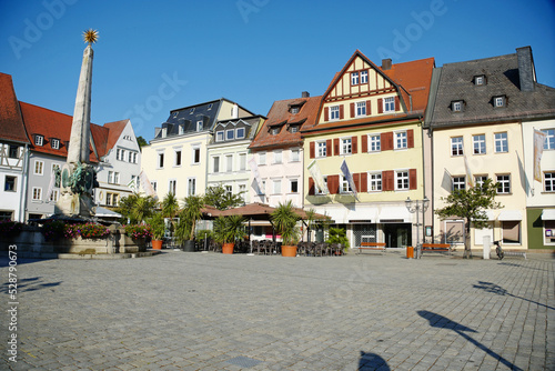 Obraz na płótnie Kulmbach Marktplatz mit Luitpoldbrunnen w salonie