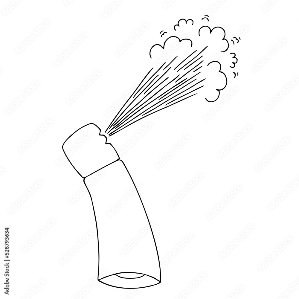 Vecteur Stock The can sprays paint in a doodle style. Spray paint can ...