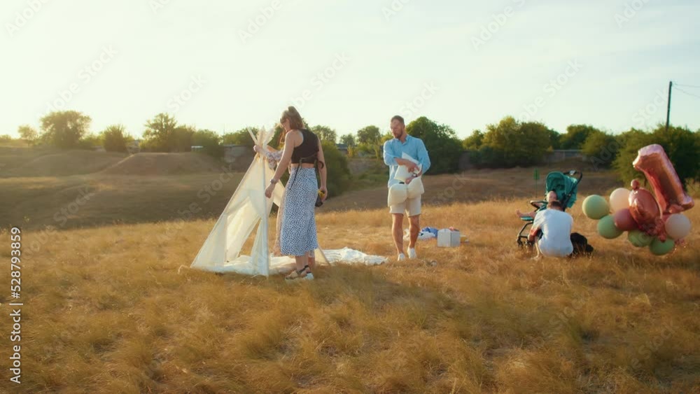 child's lifestyle. happy birthday in autumn field at sunset little kid in tent with cake. photographer shoots a birthday. family and baby joy. child's lifestyle. happy birthday in autumn field at sunset little kid in tent with cake. photographer shoots a birthday. family and baby joy.