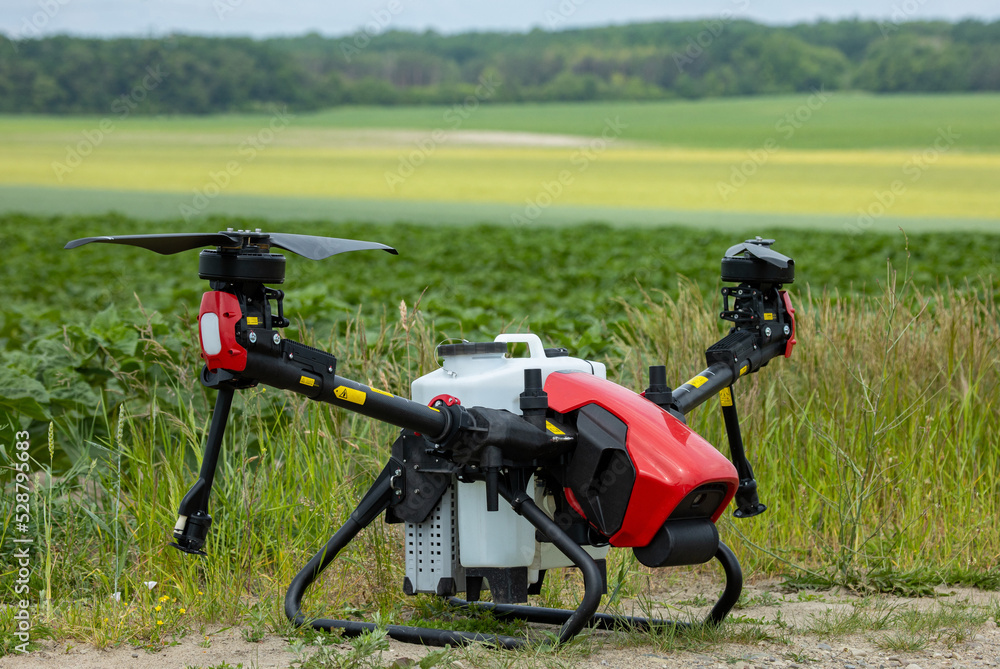 A modern solution in agricultural. Use of robotic systems with agriculture spraying drone fly to sprayed spraying chemical from insects - insecticides, fungicides, acaricide, or herbicides from weeds. A modern solution in agricultural. Use of robotic systems with agriculture spraying drone fly to sprayed spraying chemical from insects - insecticides, fungicides, acaricide, or herbicides from weeds.