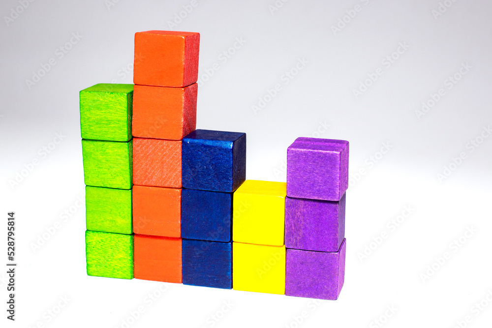 Graphic image of colored cubes isolated on white background. Graphic image of colored cubes isolated on white background.