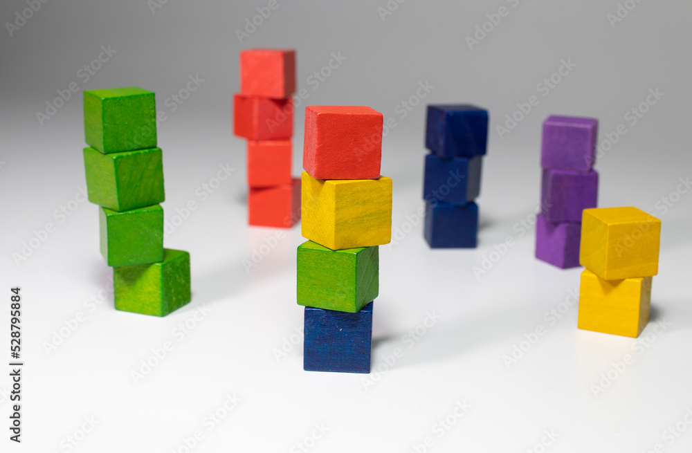 Graphic image of colored cubes isolated on white background. Graphic image of colored cubes isolated on white background.