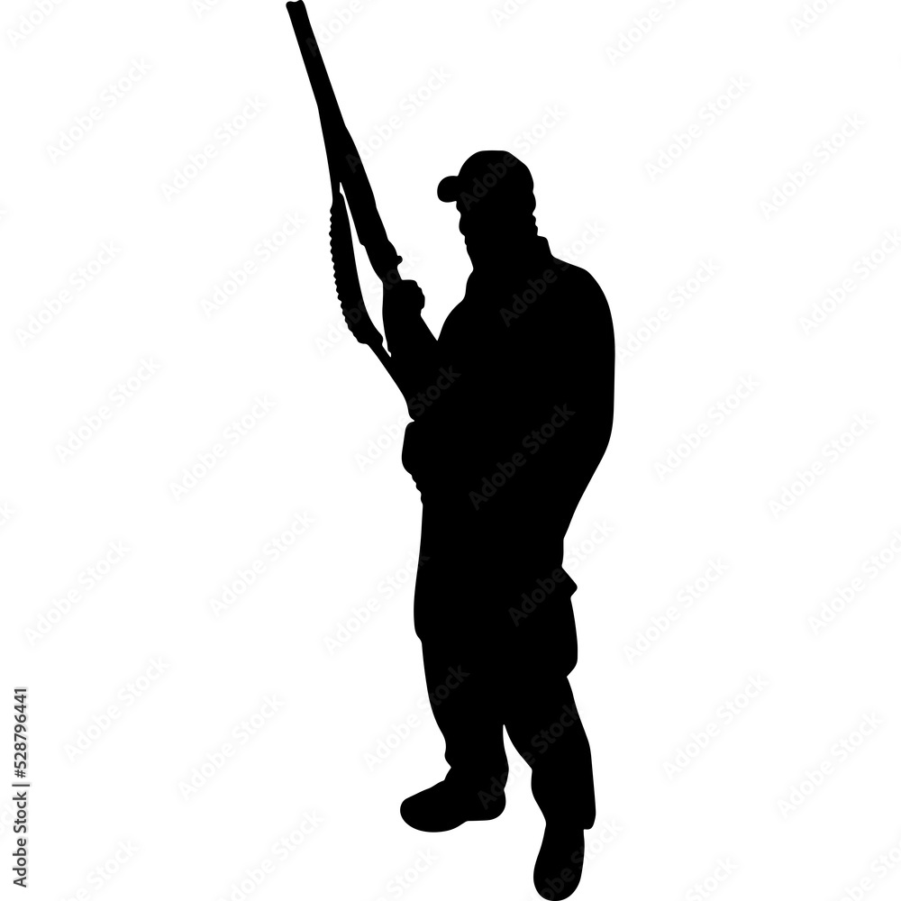 Black and white silhouette of a soldier with a weapon. A special forces soldier aims and shoots a rifle or a machine gun at the enemy Black and white silhouette of a soldier with a weapon. A special forces soldier aims and shoots a rifle or a machine gun at the enemy