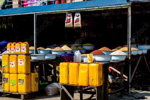 Staple food displayed for sale