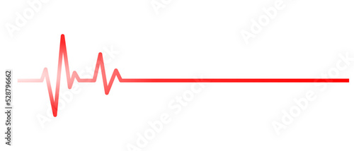 Heartbeat red line. Vector illustration on a white background. Heartbeat, EKG. Health and medicine.