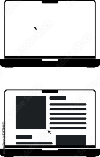 Laptop mit Notch als Icon.