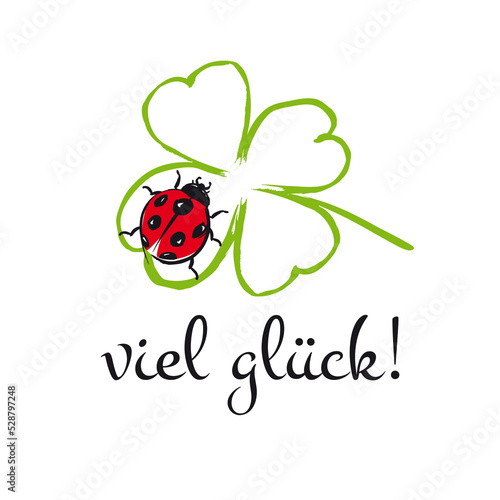 Marienkäfer, Kleeblatt, viel Glück