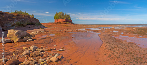 Картината върху платно Dramatic Panorama of the Coast at Low Tide