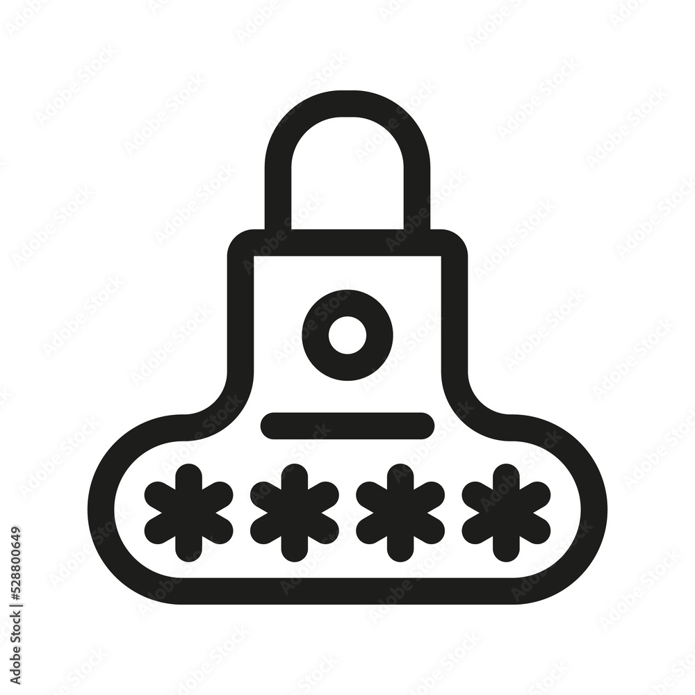 Fototapeta premium Password field line icon. Pin Code lock illustration