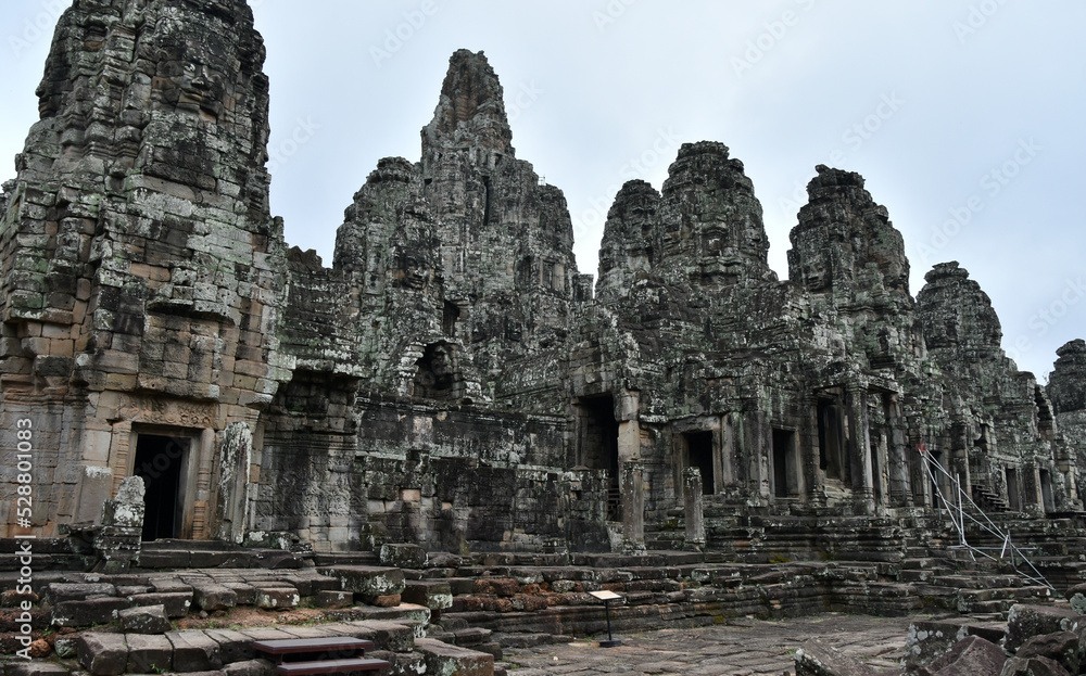 Bayon Towers, Slight Side View, Siem Reap, Cambodia