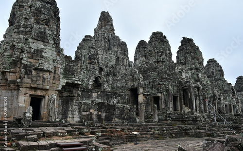 Bayon Towers, Slight Side View, Siem Reap, Cambodia