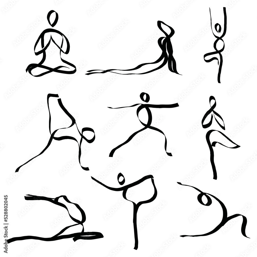 abstract yoga position human shaped ribbon logo collection abstract yoga position human shaped ribbon logo collection