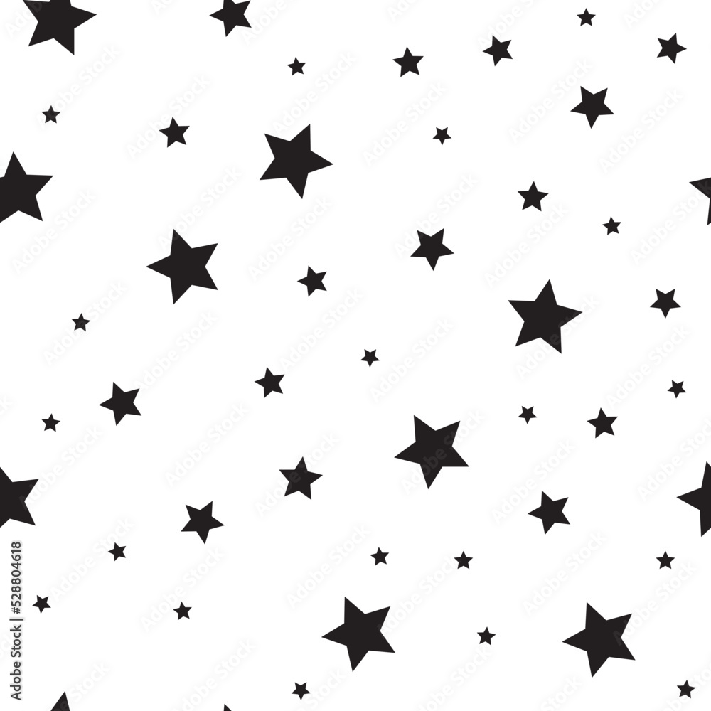 Fototapeta premium Star icons seamless pattern. Starry sky. Background texture space with stars.