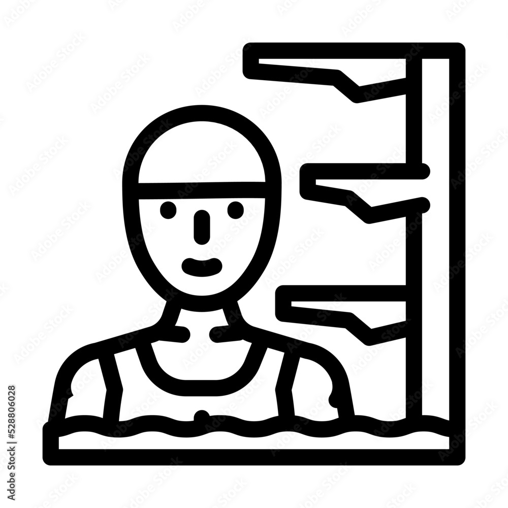 pool water jumping female sport line icon vector. pool water jumping female sport sign. isolated contour symbol black illustration pool water jumping female sport line icon vector. pool water jumping female sport sign. isolated contour symbol black illustration