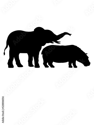 Nilpferd Elefant Dickhäuter Team 