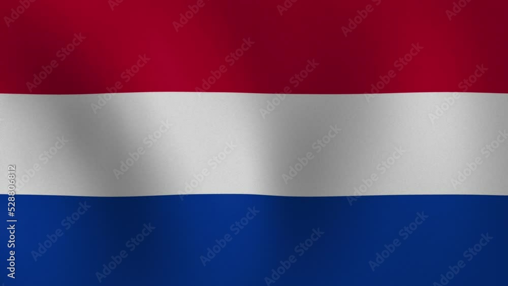 Netherlands flag waving, closeup background. 2D animation Netherlands flag waving, closeup background. 2D animation