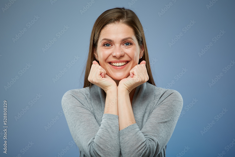 Smiling woman isolated portrait Smiling woman isolated portrait