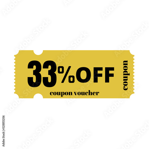 33% big sale discount, special offer,(Black Friday) coupon voucher number tag vector illustration. Thirty three 