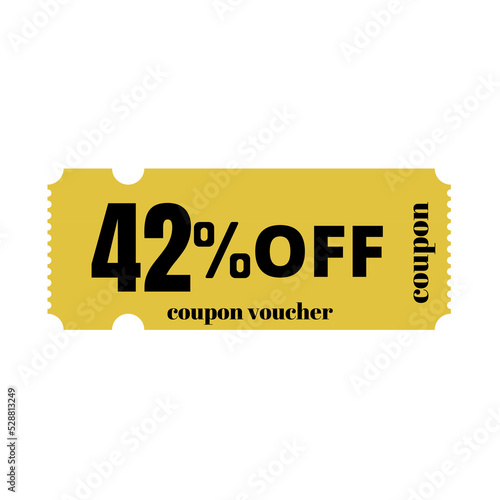 42% big sale discount, special offer,(Black Friday) coupon voucher number tag vector illustration. Forty-two