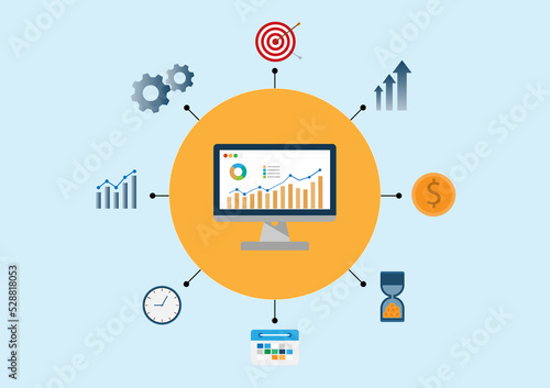 vector illustration infographic long term investment, time investing, success takes time, growth profit, step to investing, process investment, financial investing