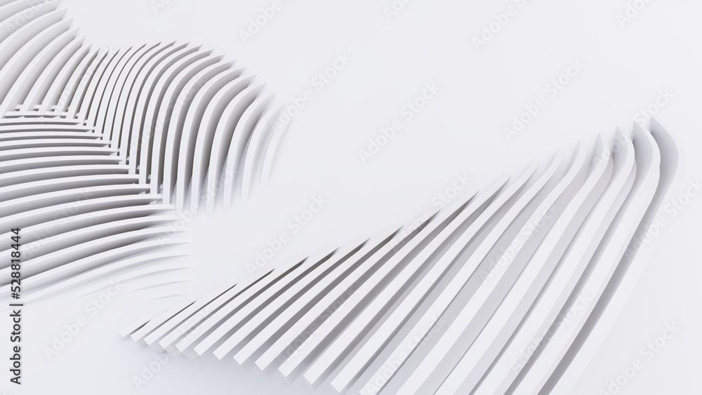 Abstract Curved Shapes. White Circular Background. Abstract Curved Shapes. White Circular Background.