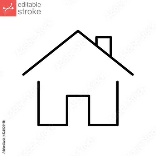 small house icon. Elements of architecture for real estate concept. stay home logo. Home buying budget for mortgage outline style. editable stroke Vector illustration design on white background EPS 10