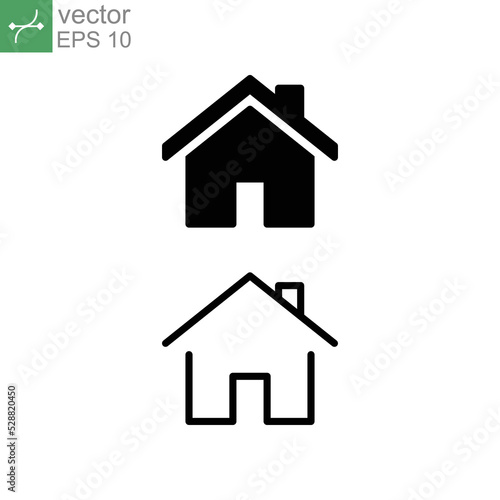 small house icon. Elements of architecture for real estate concept. stay home symbol. Home buying budget for mortgage logo line and solid style. Vector illustration. design on white background. EPS 10