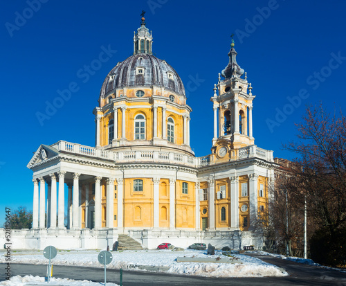 Image of the Basilica of Superga Turinin winter, Piedmont, Italy