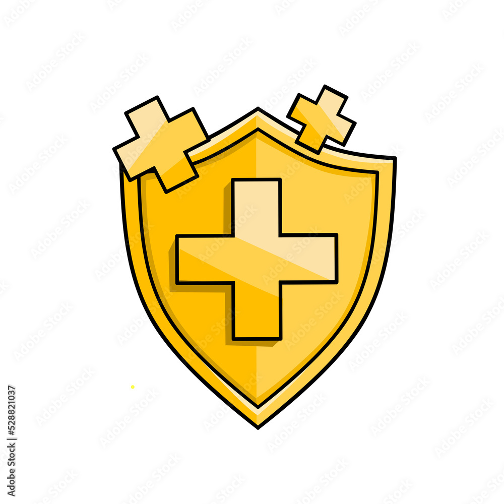Obraz premium illustration vector of golden shield,healthy,safety,perfect for print,etc