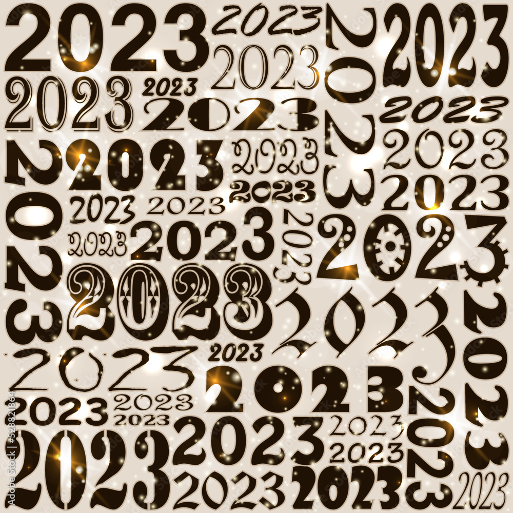 Happy New 2023 year banner, vector illustration